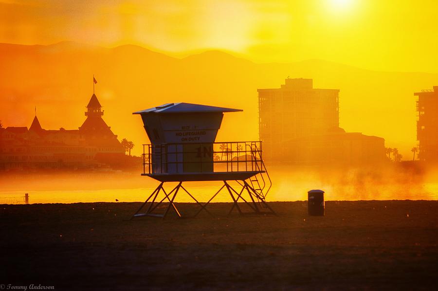 Sunrise on Coronado  #1 Pyrography by Tommy Anderson