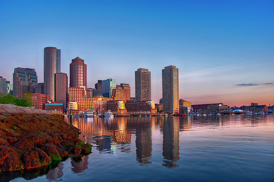 Sunrise Over Boston Harbor Photograph