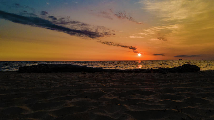 Lake Huron Photograph - Sunrise over Lake Huron with driftwood in Bay City Michigan by Eldon McGraw Lake Huron Photograph - Sunrise over Lake Huron with driftwood in Bay City Michigan by Eldon McGraw