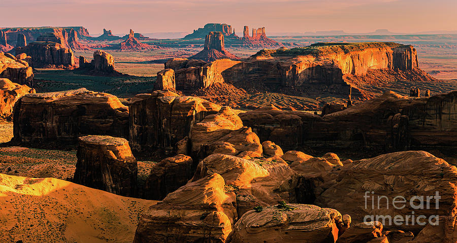 Sunrise view from Hunts Mesa, Monument Valley #1 Photograph by Henk Meijer Photography