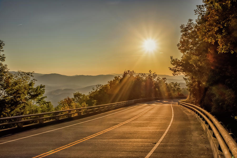 Sunset Along the Foothills Parkway in Great Smoky Mountain Natio #1 Photograph by Peter Ciro