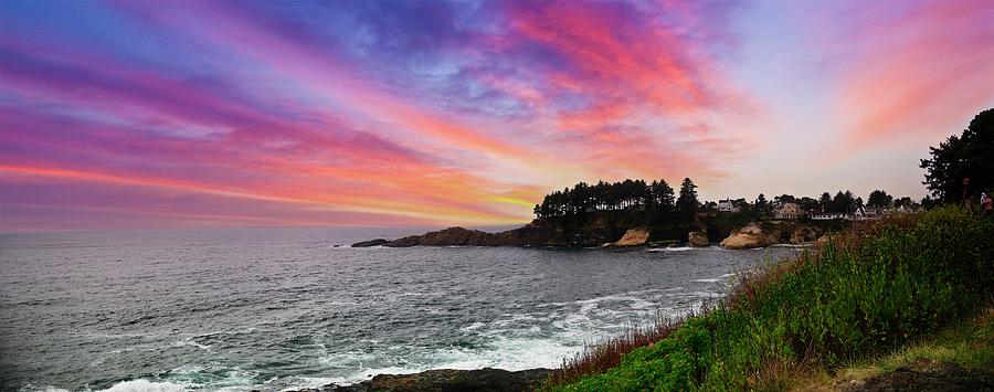Sunset at Depoe Bay USA Oregon Coast #2 Photograph by Maggy Marsh