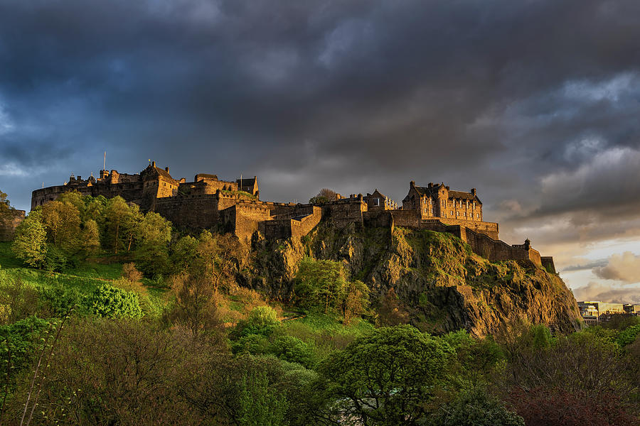 Sunset At Edinburgh Castle In Scotland #1 Photograph by Artur Bogacki