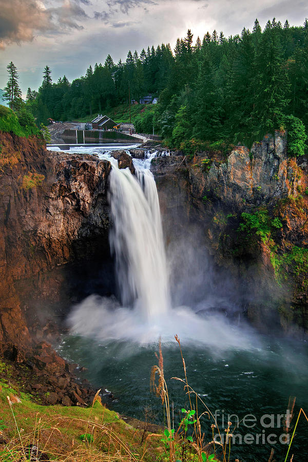 Sunset at Snoqualmie Falls, North Bend, Washington Photograph by Yefim ...