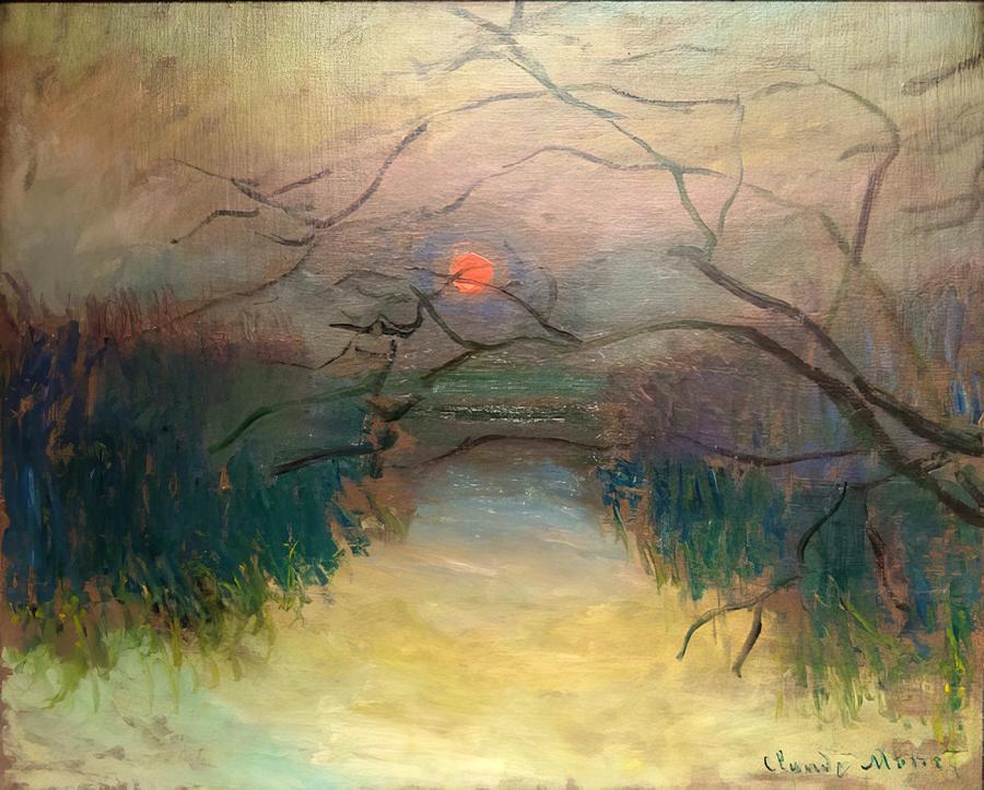 Claude Monet Painting - Sunset #1 by Claude Monet