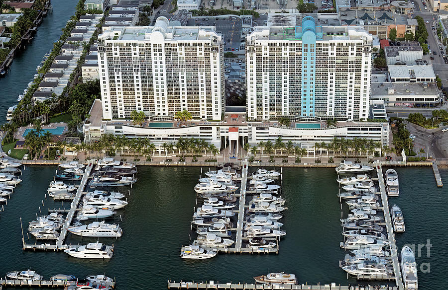 Sunset Harbor Towers and Sunset Harbour Yacht Club Miami Beach A #1 Photograph by David Oppenheimer