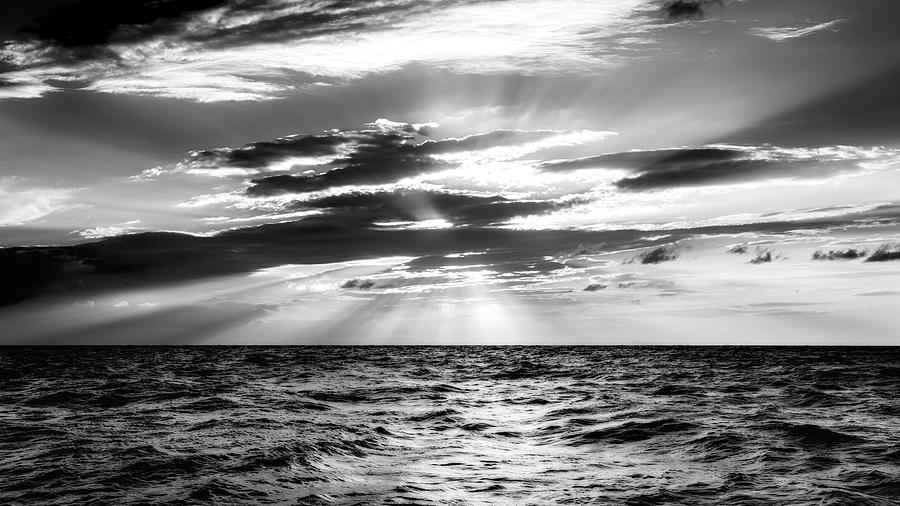 Black And White Photograph - Sunset in the Tyrrhenian Sea #2 by Alexey Stiop