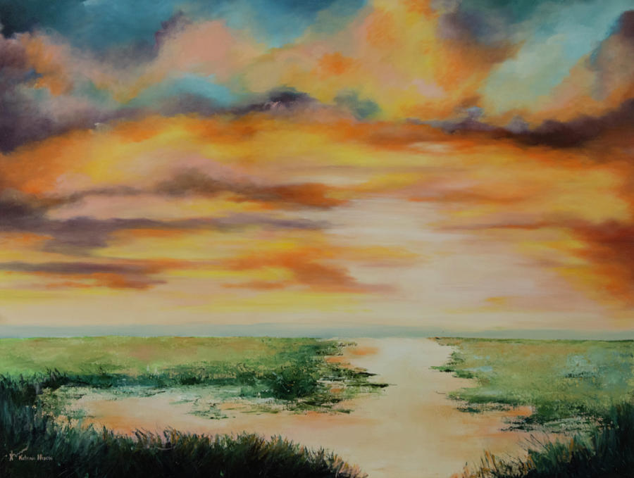Low Country Sunrise Acrylic on canvas Painting by Katrina Nixon
