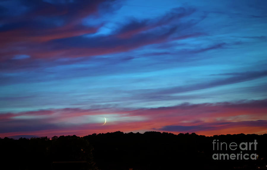 Sunset New Moon Photograph by Nina Ficur Feenan