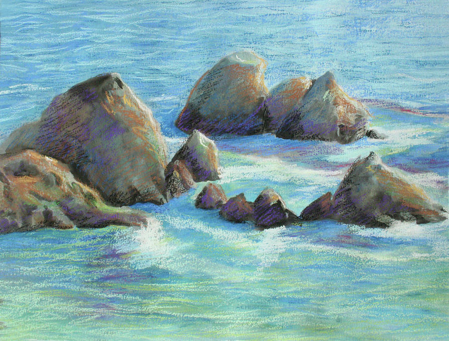 Sunset Ocean Rocks In Big Sur California Digital Art By Joanne Ehrich