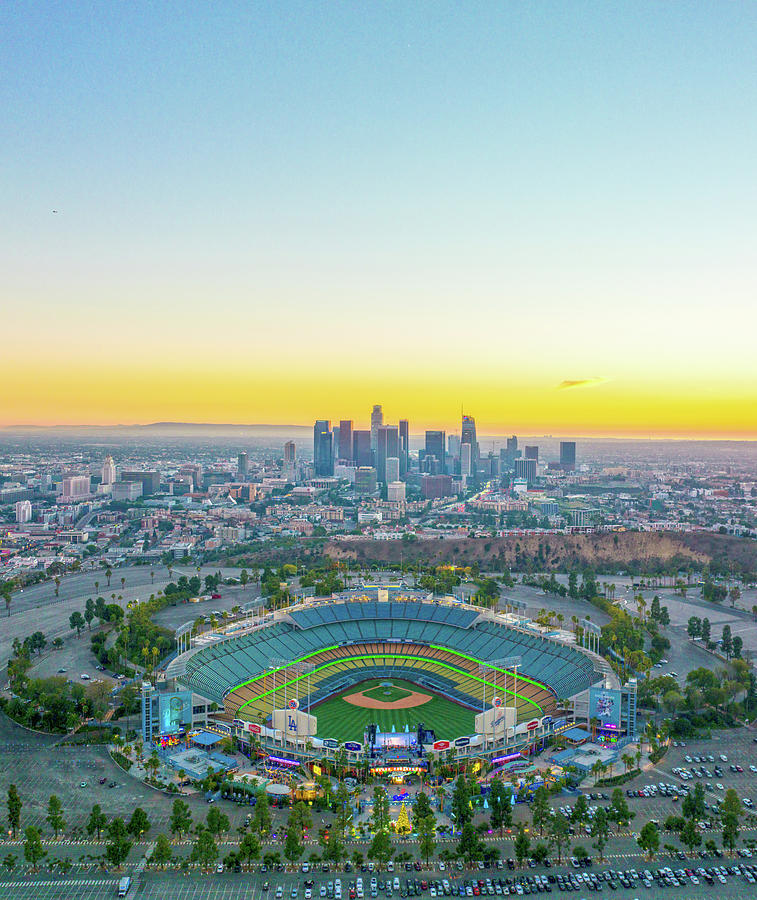 Sunset over Dodger Stadium Photograph by Josh Fuhrman - Fine Art America