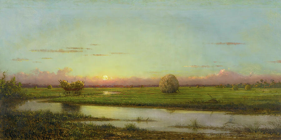 Sunset Over Newburyport Meadows Painting by Martin Johnson Heade - Fine ...