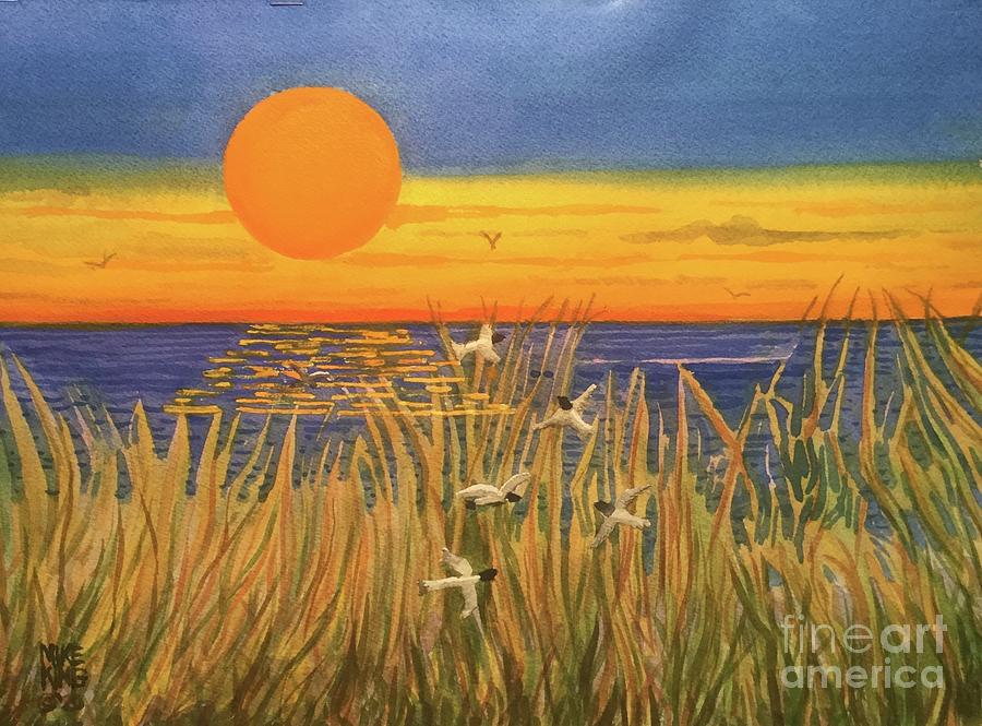 Sunset Over Tampa Bay Painting