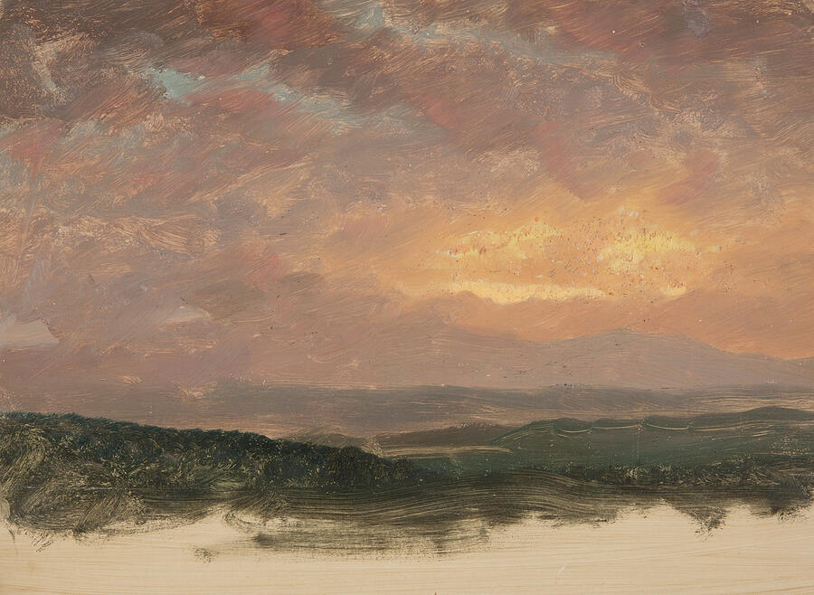 Sunset over the Catskills, from 1870-1880 Painting by Frederic Edwin Church