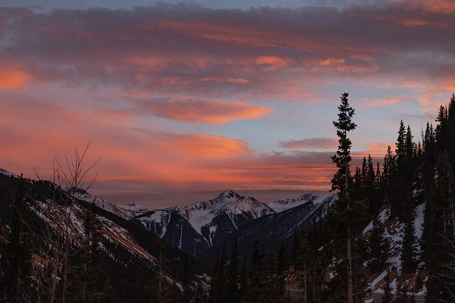 Sunset over the Rocky Mountains along the Million Dollar Highway in Colorado #1 Photograph by Eldon McGraw
