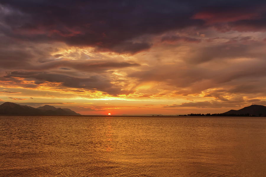 Sunset over the sea, Opuzen, Croatia #1 Photograph by Elenarts - Elena Duvernay photo