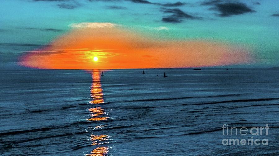 Sunset Photograph - Sunset Sail - Tropic Hawaii #1 by D Davila