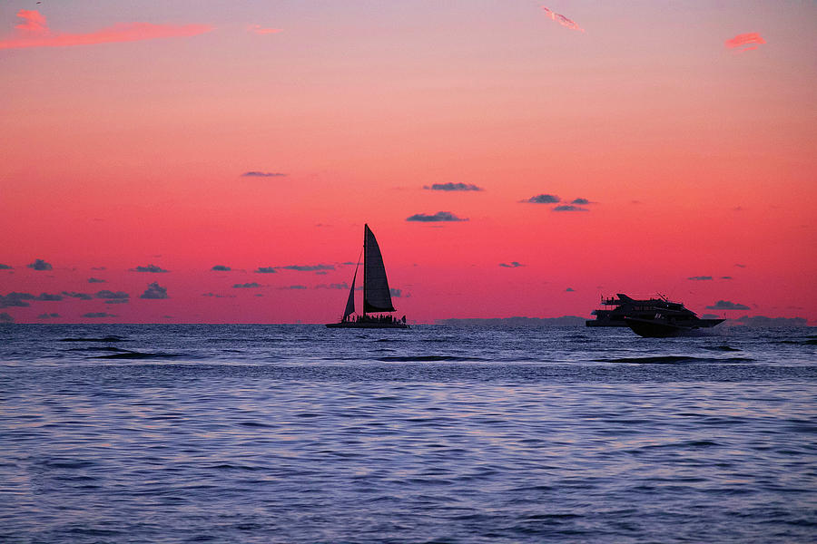 Sunset Sailing #1 Digital Art by Linda Ritlinger