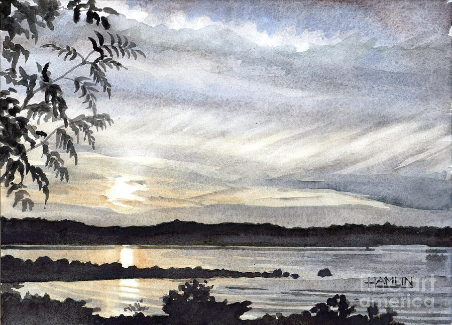Sunset Silhouette, Nova Scotia #1 Painting by Steve Hamlin