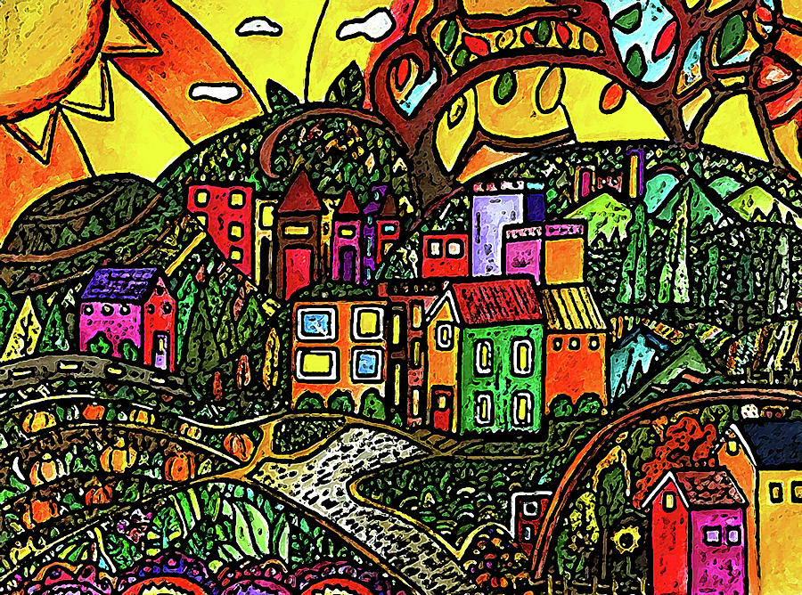 Sunset Valley #1 Drawing by Monica Engeler
