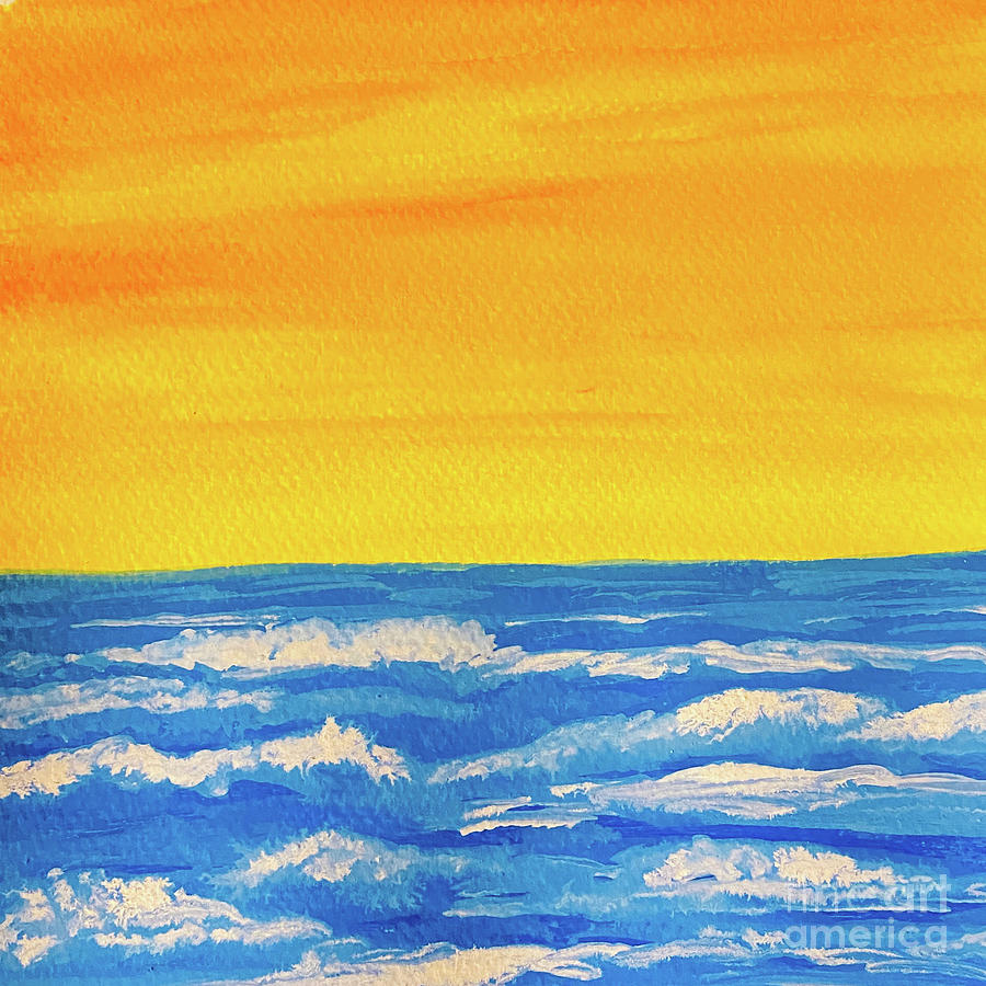 Sunset Waves 2 Painting by Lisa Neuman