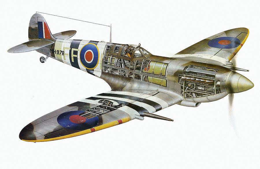 Helicopter Mixed Media - Supermarine Spitfire #1 by Aircraft Lover