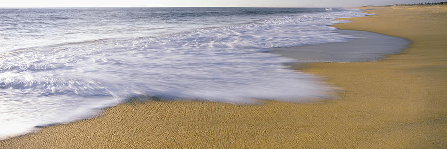 Surf on the beach, Playa La Cachora, Todos Santos, Baja California Sur, Mexico #1 Photograph by Panoramic Images