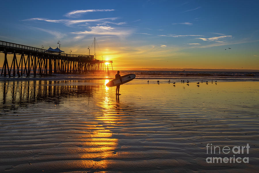 Surfer at Sunset #1 Photograph by Mimi Ditchie