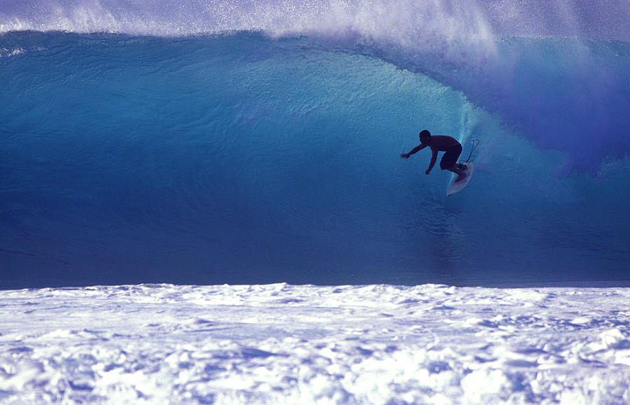 Surfer On A Blue Wave #1 Photograph by Ianmcdonnell