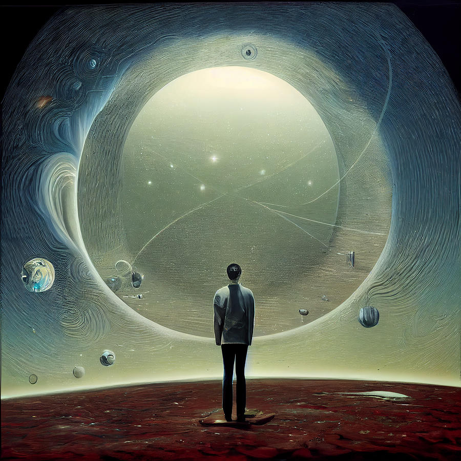 Surrealism  Alone  Alone  In  Space  Alone  At  The  Center  O  23eb7655  6455637645563043  64536456 Painting