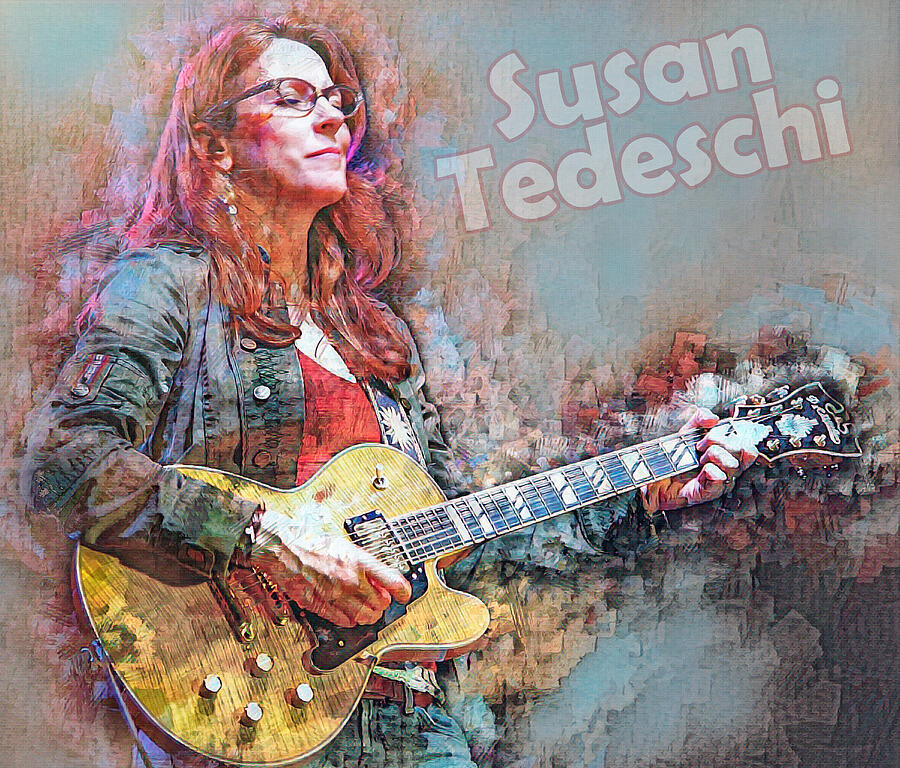 Susan Tedeschi Plays the Blues #1 Mixed Media by Mal Bray Susan Tedeschi Plays the Blues #1 Mixed Media by Mal Bray