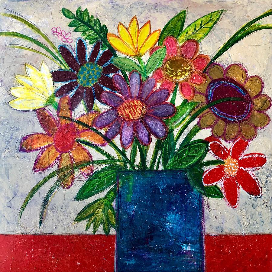 Susans blooms #1 Painting by Monica Martin