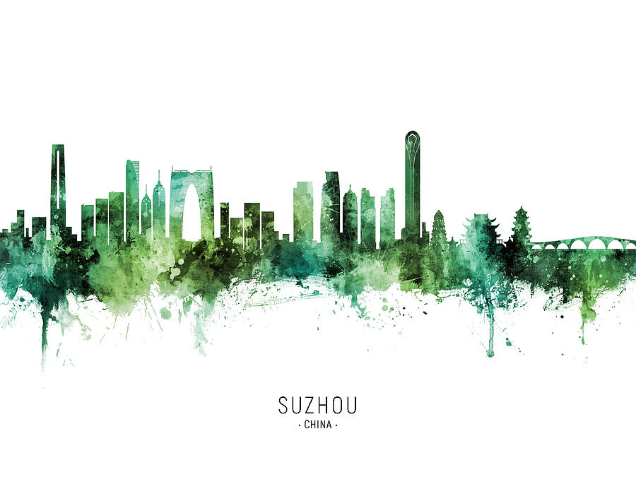 Suzhou China Skyline #79 #1 Digital Art by Michael Tompsett