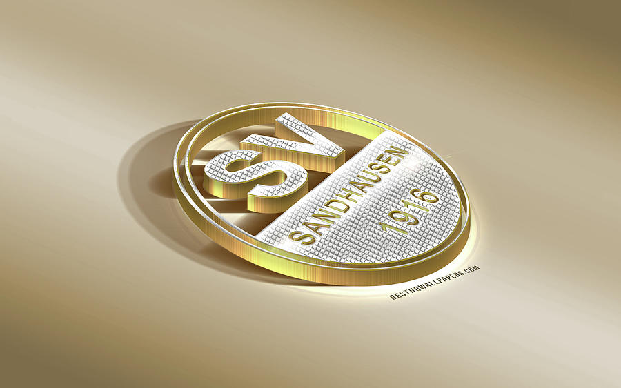 SV Sandhausen German football club golden silver logo ...