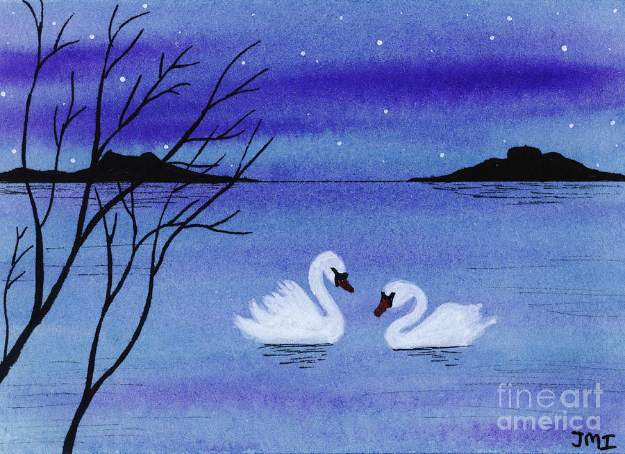 Swans #2 Painting by Jackie Irwin