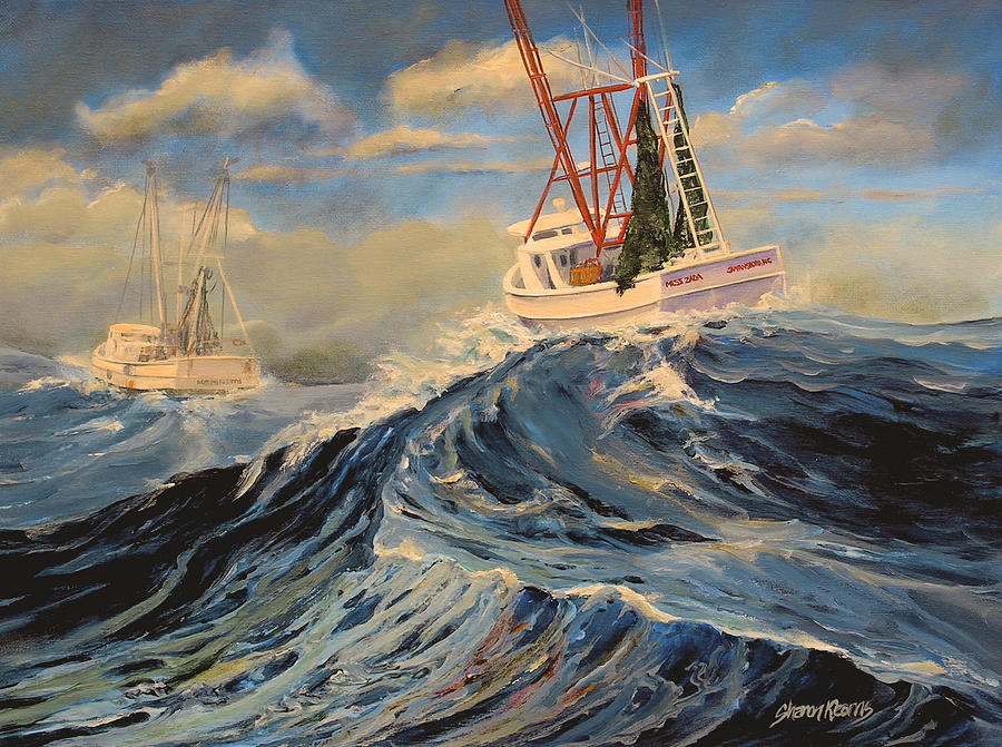 Fish Painting - Swansboro Shrimp Boats #1 by Sharon Kearns