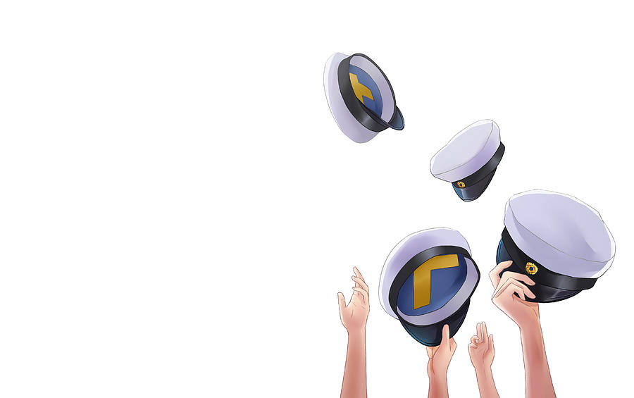 Swedish graduation hats being thrown up in the air #1 Drawing by Luza Studios