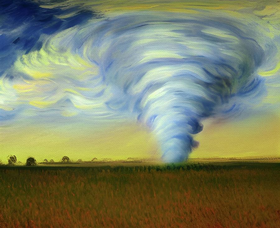 Swirling Skies  #1 Painting by Ally White