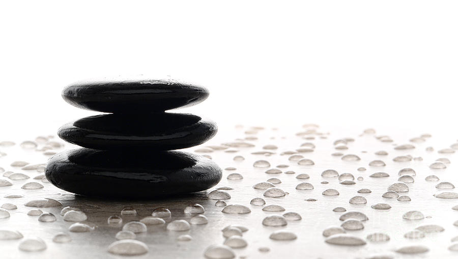 Zen Black Polished Stone Zen Meditation Cairn Photograph by Olivier Le Queinec