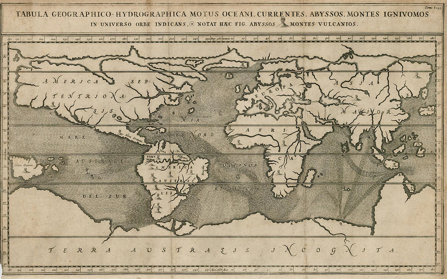 Tabula Geographico Hydrographica Motus Oceani Currentes Abyssos Montes ...