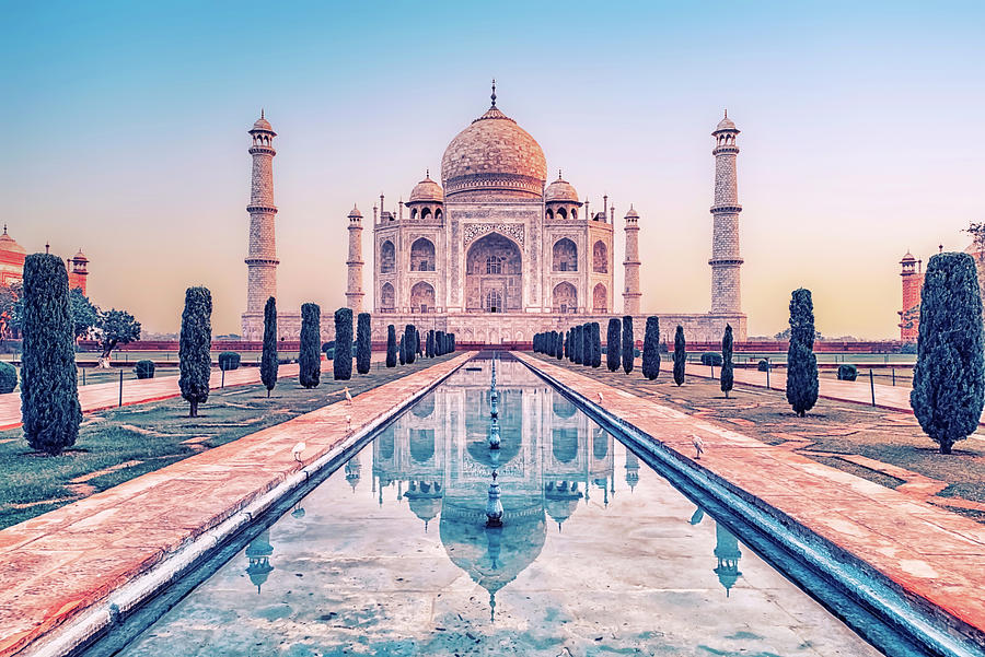 Architecture Photograph - Taj Mahal Sunrise #1 by Manjik Pictures