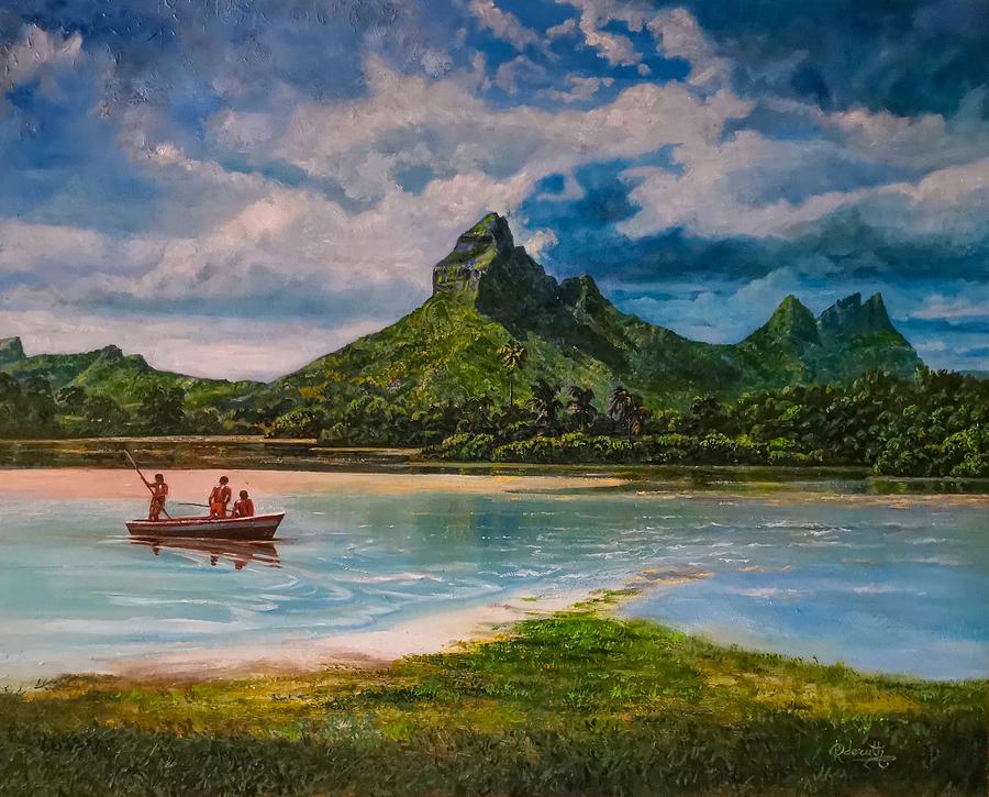 Tamarin Bay, Mauritius Painting by Raouf Oderuth