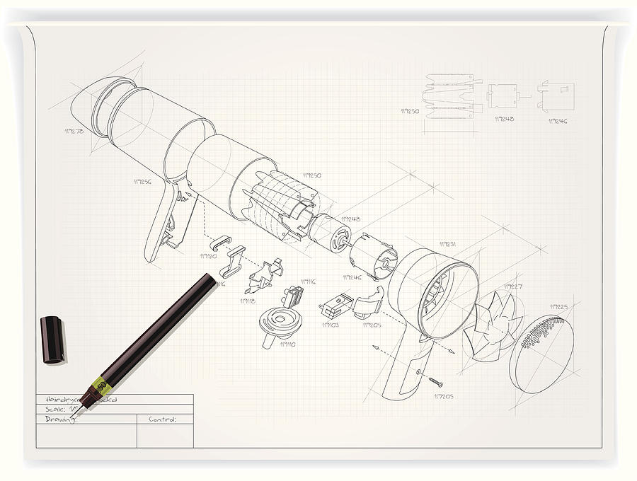 Technical Drawing #1 Drawing by Anilyanik