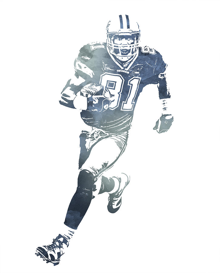 Terrell Owens Dallas Cowboys Watercolor Strokes Pixel Art 1 Greeting Card  by Joe Hamilton