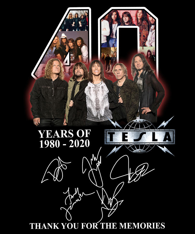 Tesla Rock Band 40 Years 1980 2020 Thank You For The Memories Members ...