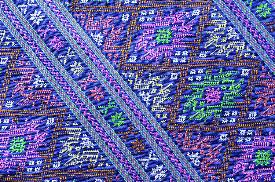 Thai Silk Fabric Pattern Background #1 Photograph by Watkaenamo
