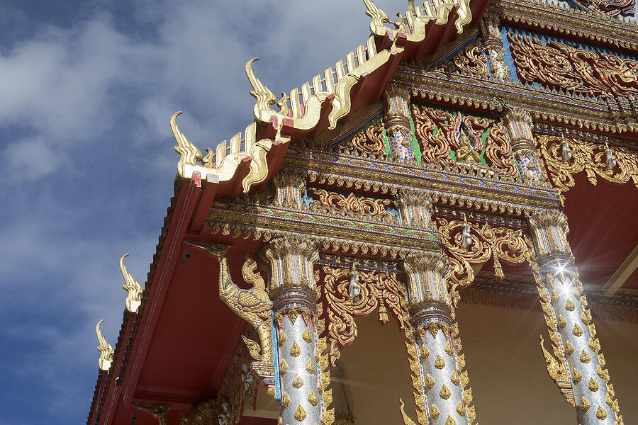 Thai Temple With Blue Sky And Clouds In Background #1 Photograph by IttoIlmatar