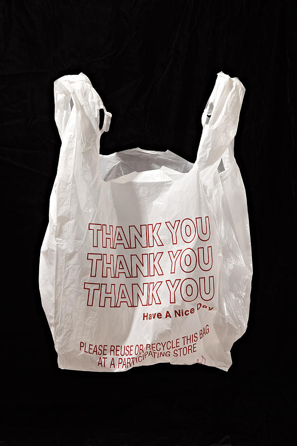 Thank You Plastic Shopping Bag #1 Photograph by Shana Novak