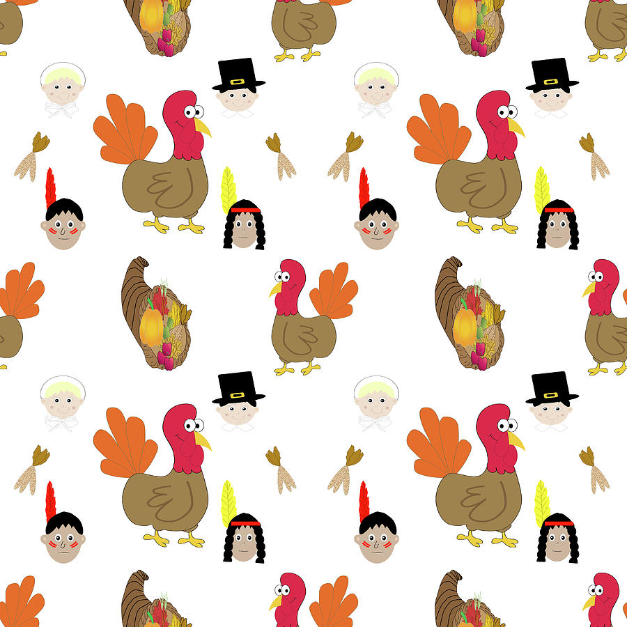 Thanksgiving seamless pattern background #1 Photograph by Karen Foley