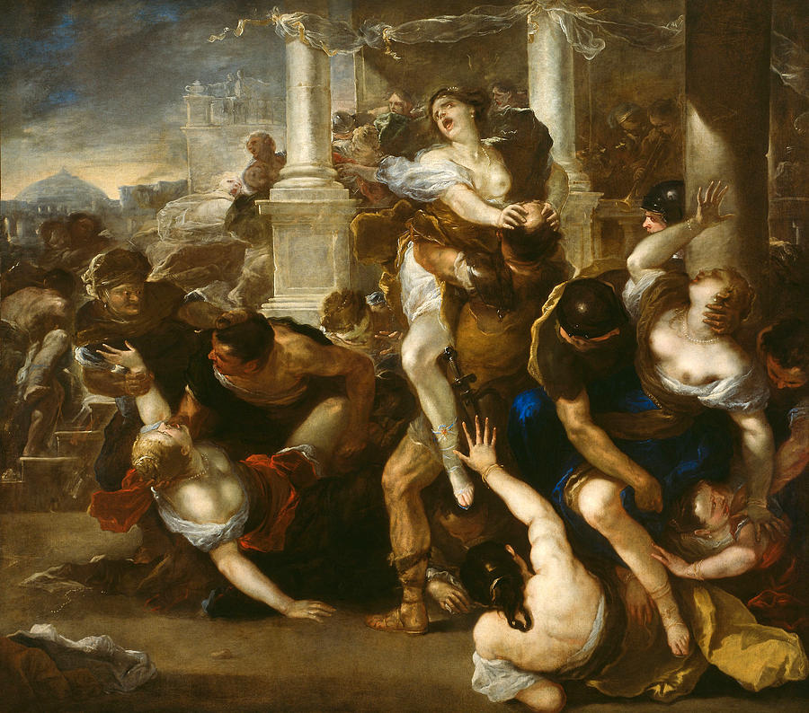 The Abduction of the Sabine Women #2 Painting by Luca Giordano